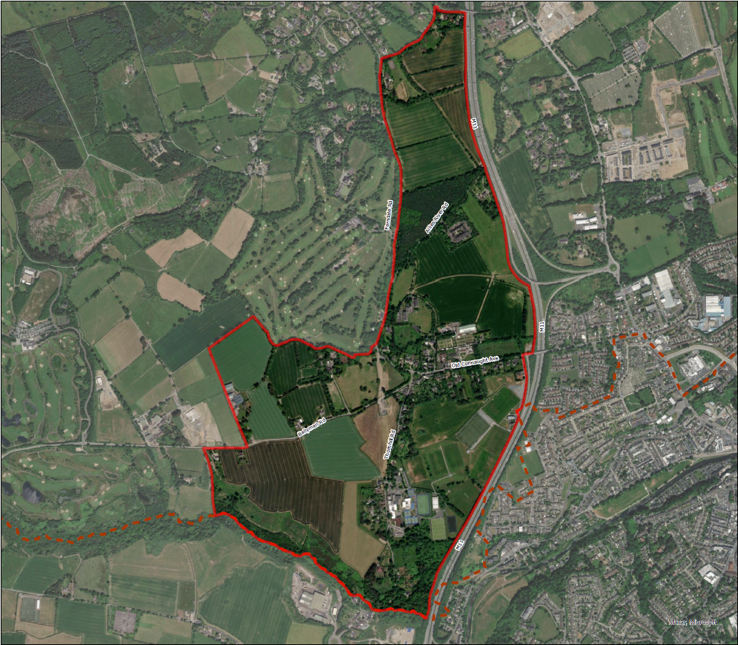 Draft Old Connaught LAP Boundary on Aerial Background